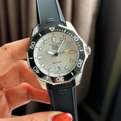 TAG Heuer Rubber Watch Band Replacement Aquaracer Professional 300  Replica Black Rubber Strap